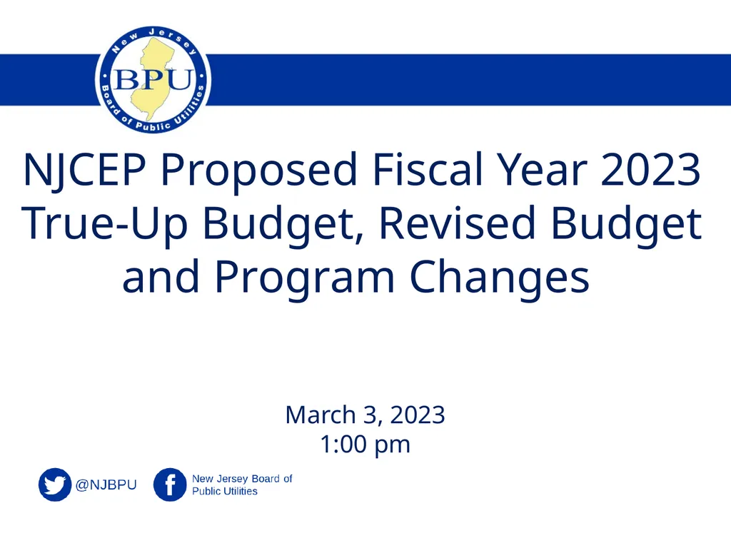 NJCEP Proposed Fiscal Year 2023 True-Up Budget,