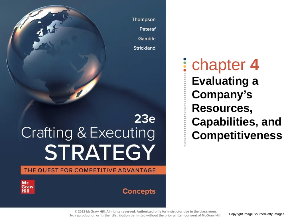 chapter 4 Evaluating a Company’s Resources, - slide 1 of 62