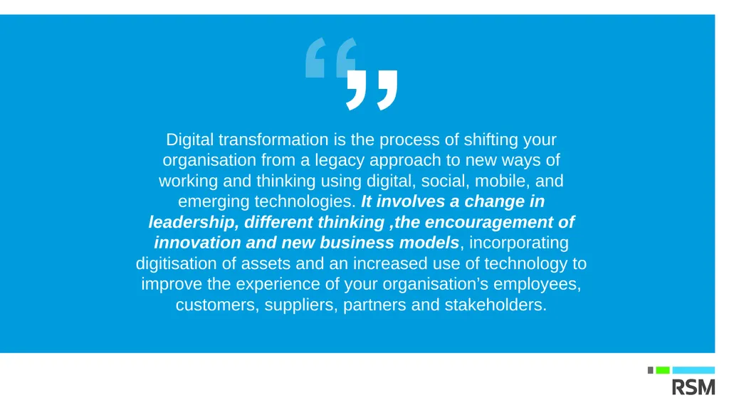 Digital transformation is the process of shifting - slide 2 of 15