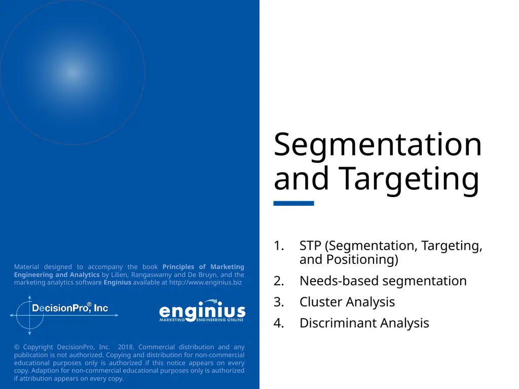 Segmentation and Targeting STP (Segmentation, - slide 1 of 133