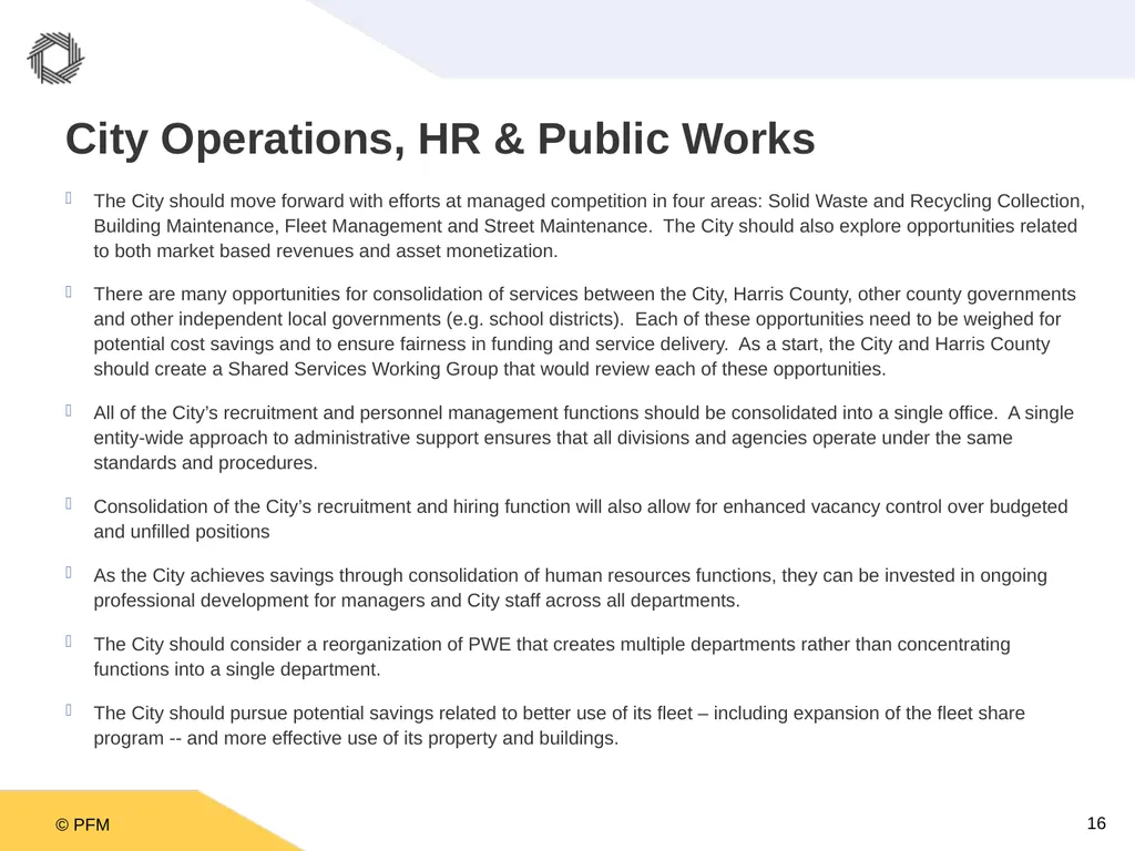 A Ten Year Plan for the City of Houston: A - slide 16 of 26