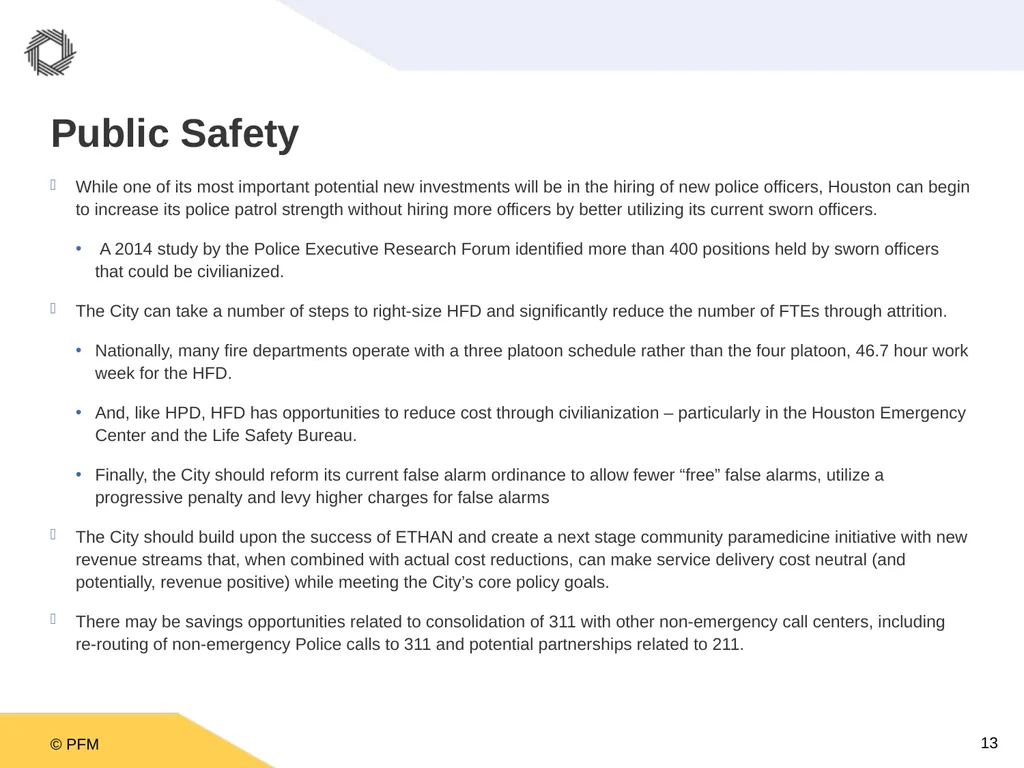 A Ten Year Plan for the City of Houston: A - slide 13 of 26
