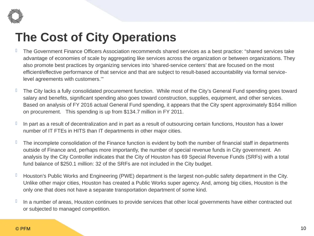 A Ten Year Plan for the City of Houston: A - slide 10 of 26