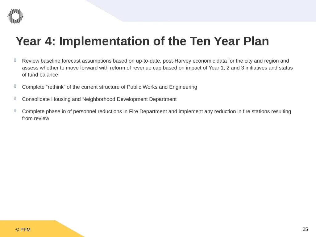 A Ten Year Plan for the City of Houston: A - slide 25 of 26