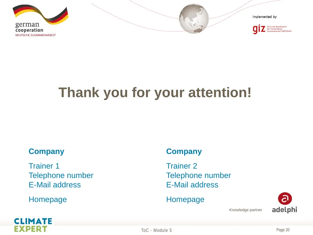 Module 5 The Climate Expert and your role as a - slide 20 of 20