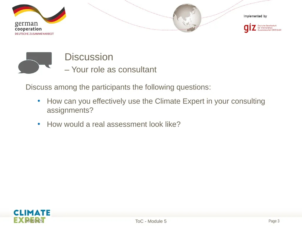 Module 5 The Climate Expert and your role as a - slide 3 of 20