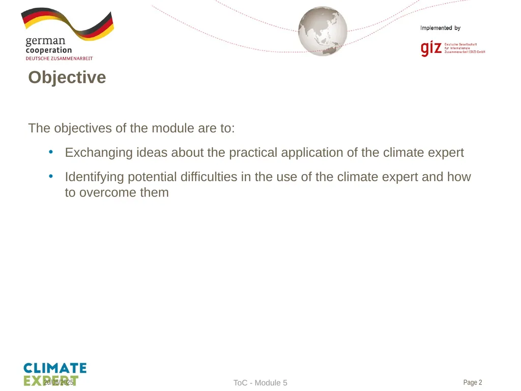 Module 5 The Climate Expert and your role as a - slide 2 of 20