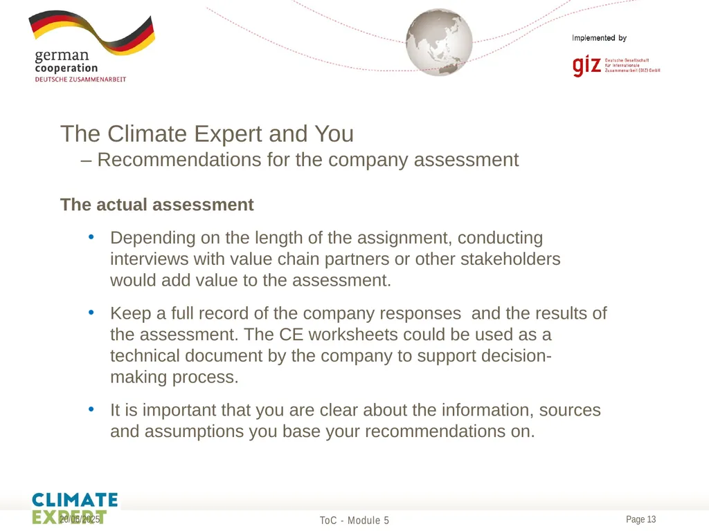 Module 5 The Climate Expert and your role as a - slide 13 of 20