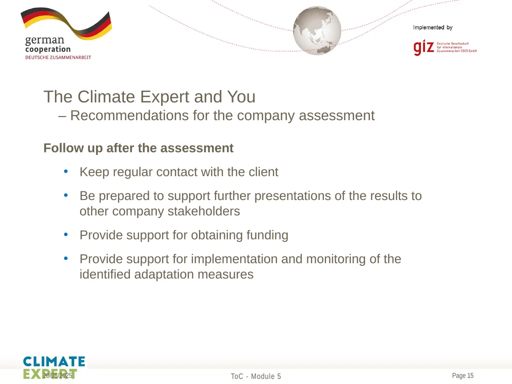 Module 5 The Climate Expert and your role as a - slide 15 of 20