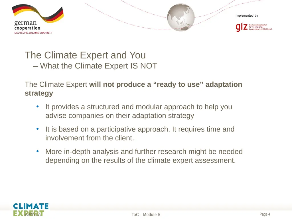 Module 5 The Climate Expert and your role as a - slide 4 of 20