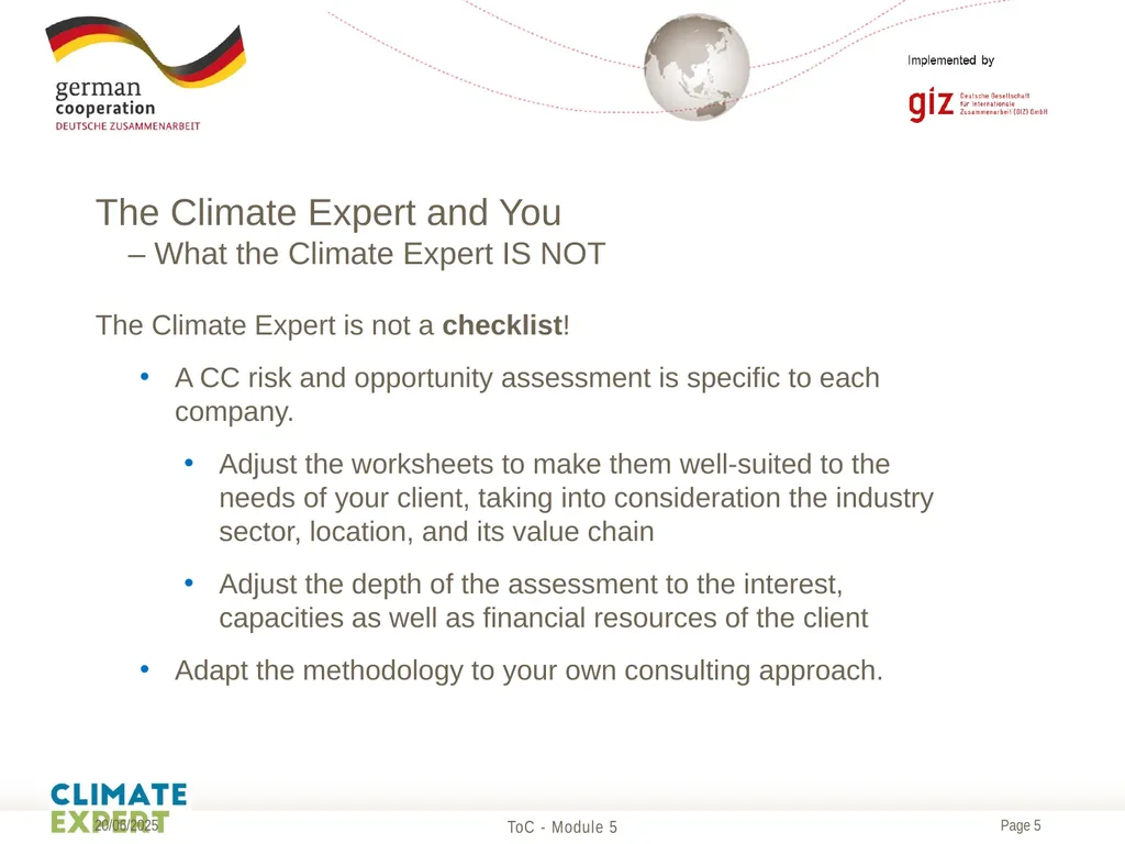 Module 5 The Climate Expert and your role as a - slide 5 of 20