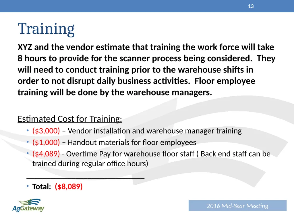 AIDC Working Session June 2016 1 Agenda Session - slide 13 of 32