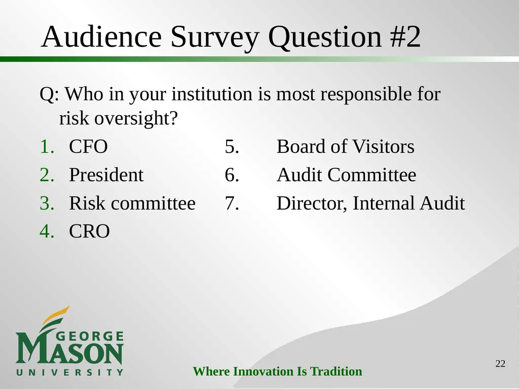 Mason Initiatives: Efficiency & Effectiveness - slide 22 of 26