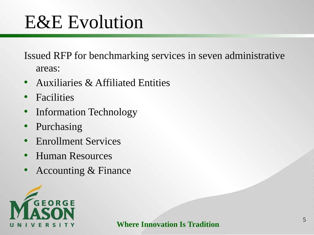 Mason Initiatives: Efficiency & Effectiveness - slide 5 of 26