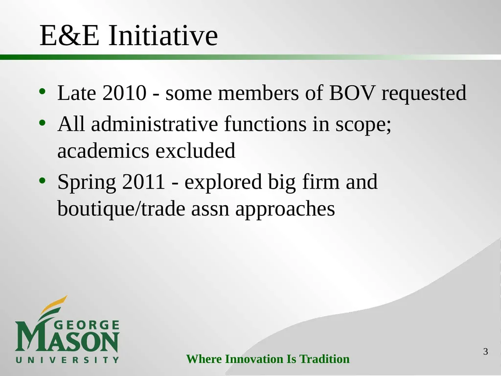 Mason Initiatives: Efficiency & Effectiveness - slide 3 of 26