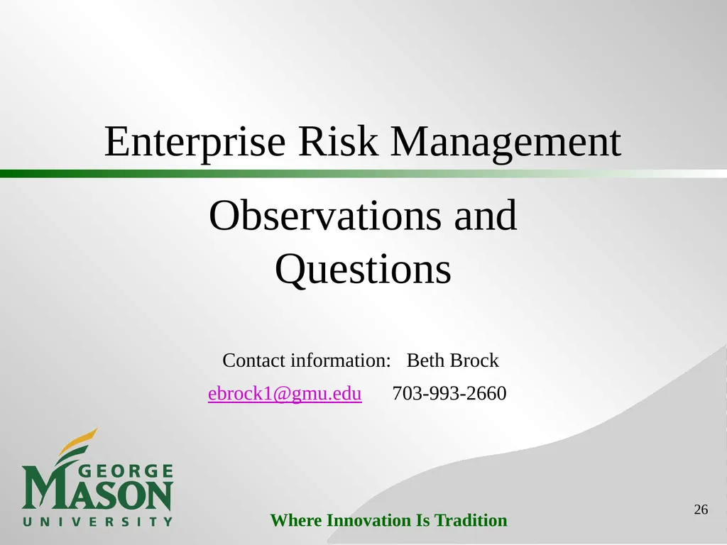 Mason Initiatives: Efficiency & Effectiveness - slide 26 of 26