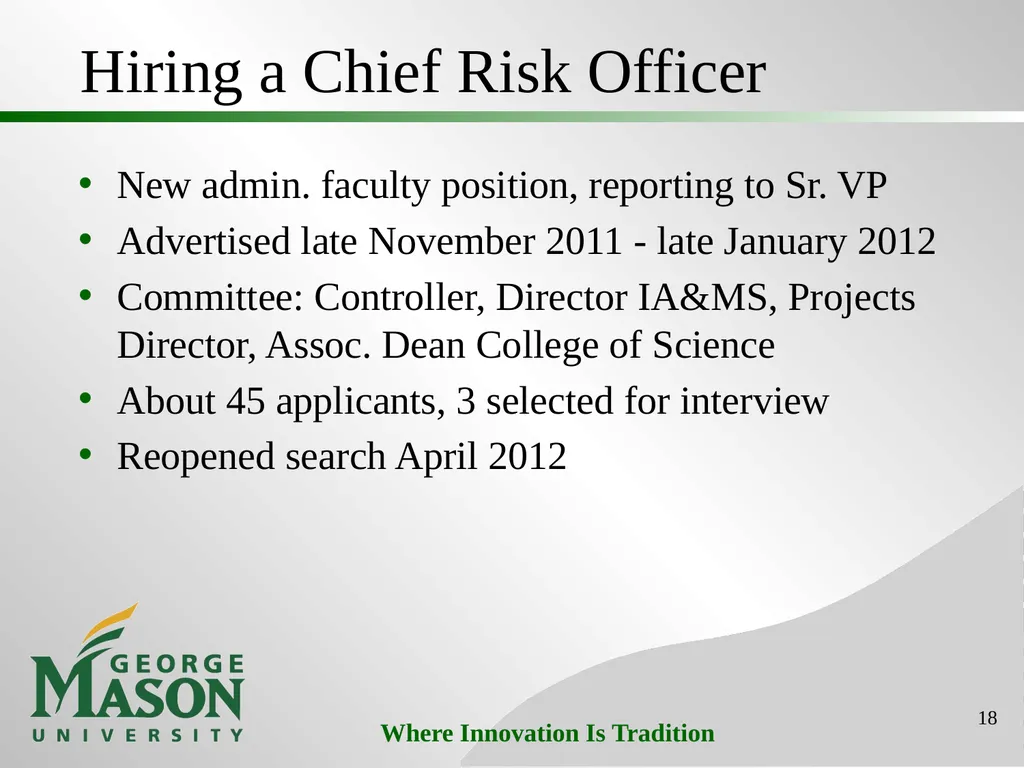Mason Initiatives: Efficiency & Effectiveness - slide 18 of 26