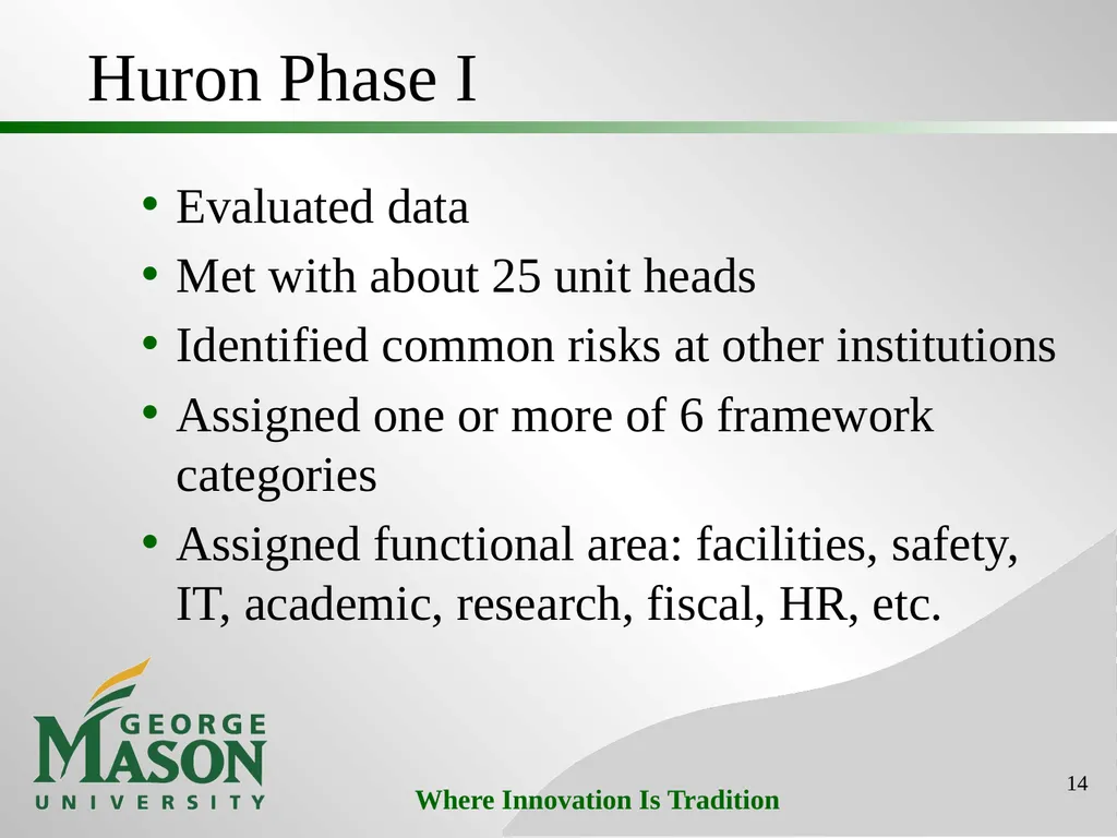 Mason Initiatives: Efficiency & Effectiveness - slide 14 of 26