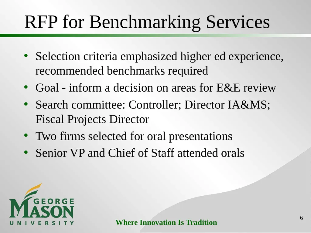 Mason Initiatives: Efficiency & Effectiveness - slide 6 of 26