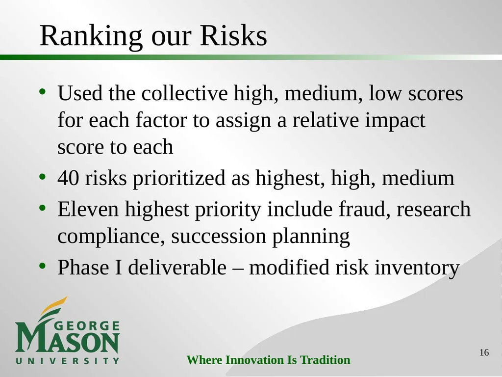 Mason Initiatives: Efficiency & Effectiveness - slide 16 of 26