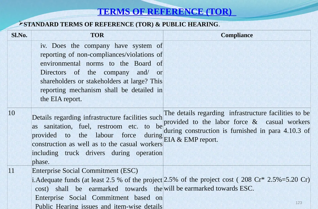 Welcome at Presentation at Public Hearing For EC - slide 123 of 133