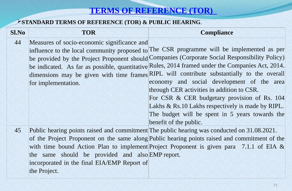 Welcome at Presentation at Public Hearing For EC - slide 72 of 133