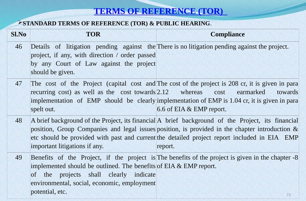 Welcome at Presentation at Public Hearing For EC - slide 73 of 133
