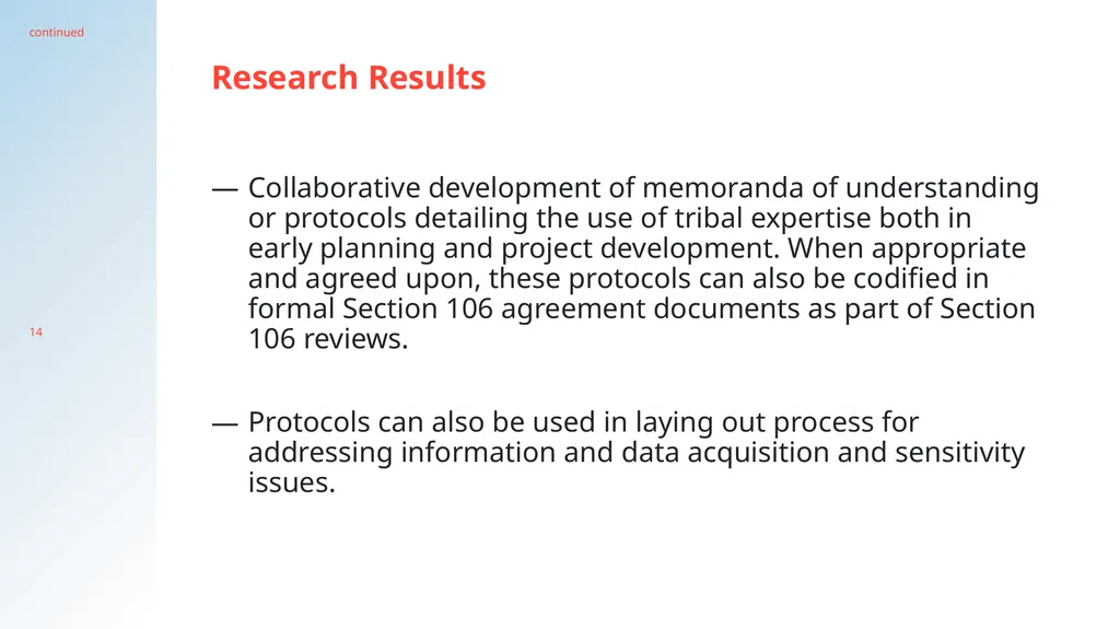 Integrating Tribal Expertise into Processes to - slide 14 of 19
