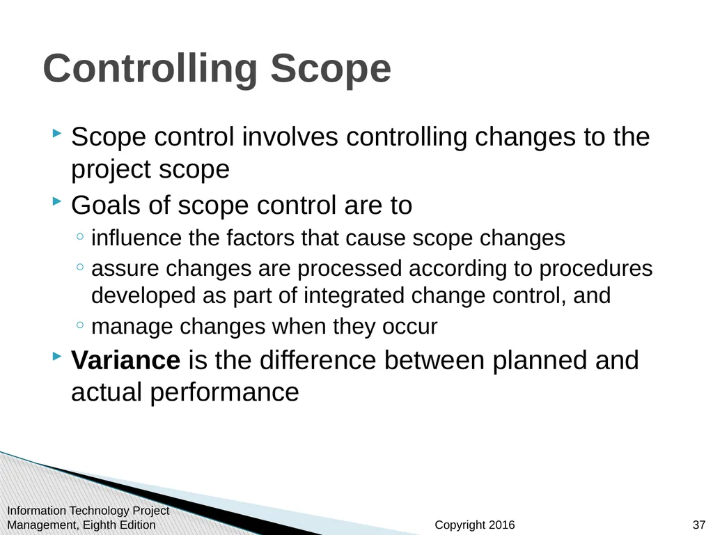 Chapter 5: Project Scope Management Information - slide 37 of 42