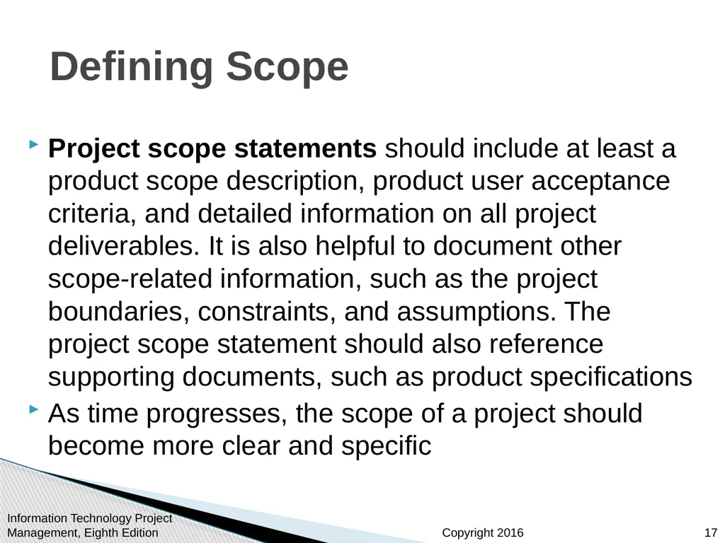 Chapter 5: Project Scope Management Information - slide 17 of 42