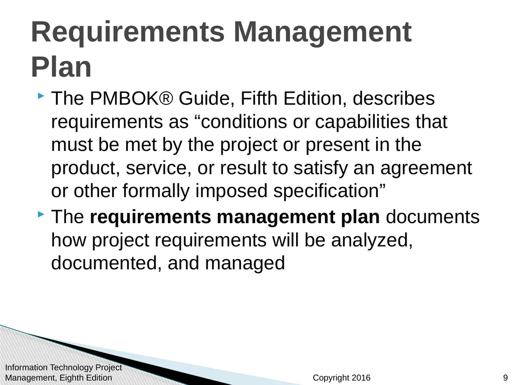 Chapter 5: Project Scope Management Information - slide 9 of 42
