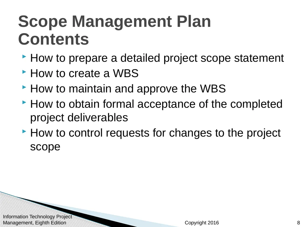 Chapter 5: Project Scope Management Information - slide 8 of 42