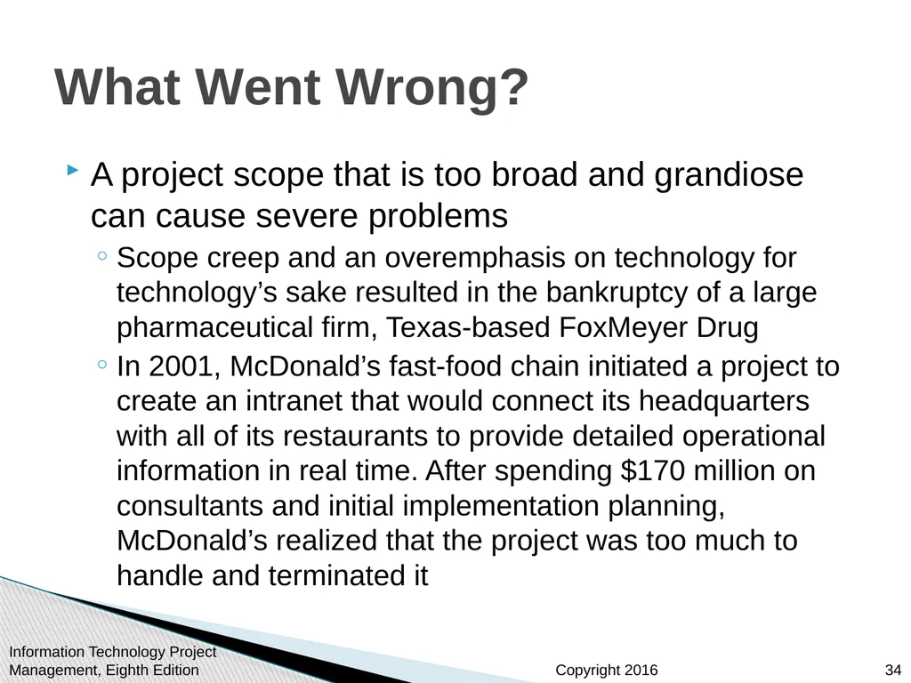 Chapter 5: Project Scope Management Information - slide 34 of 42