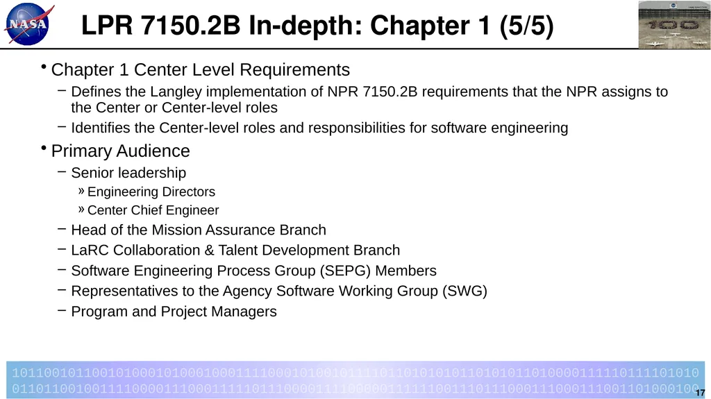Introduction to LPR 7150.2B LaRC Software - slide 17 of 45