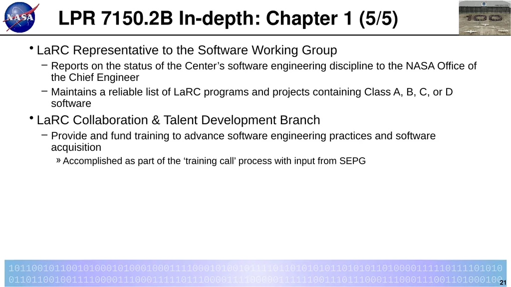 Introduction to LPR 7150.2B LaRC Software - slide 21 of 45