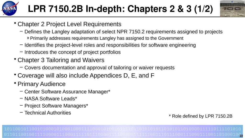 Introduction to LPR 7150.2B LaRC Software - slide 22 of 45