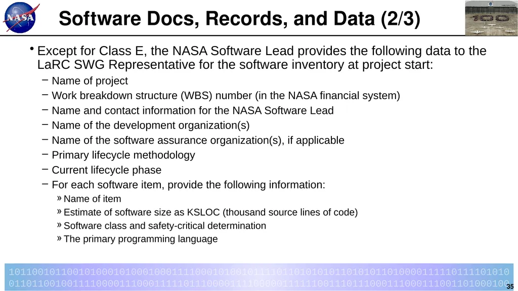 Introduction to LPR 7150.2B LaRC Software - slide 35 of 45