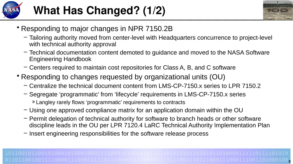 Introduction to LPR 7150.2B LaRC Software - slide 5 of 45