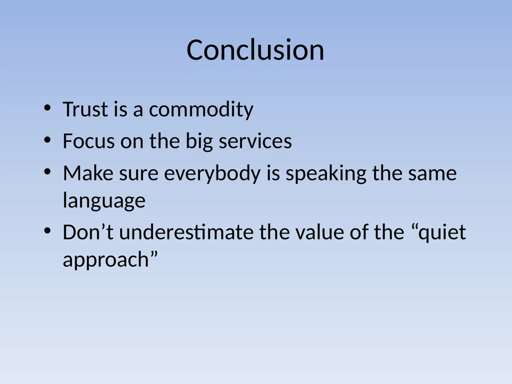 Integrating Central and Distributed IT Groups - slide 33 of 34