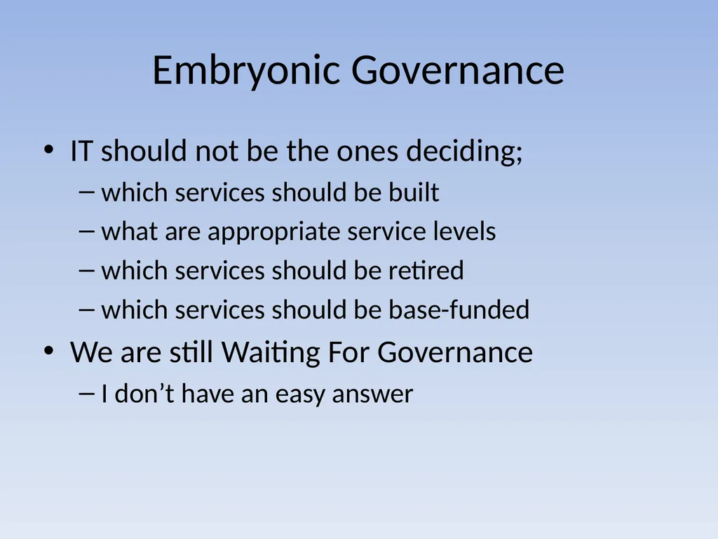 Integrating Central and Distributed IT Groups - slide 27 of 34