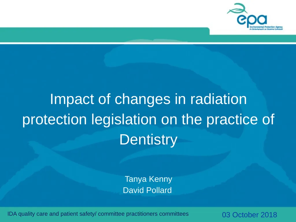 Impact of changes in radiation protection - slide 1 of 14