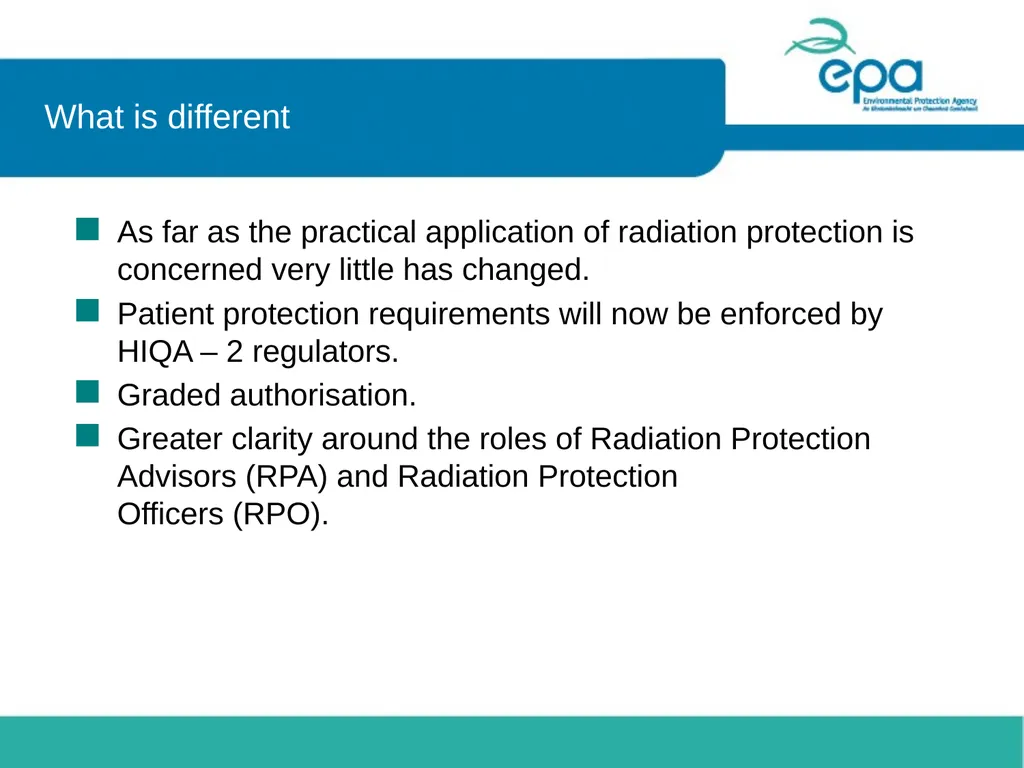 Impact of changes in radiation protection - slide 5 of 14