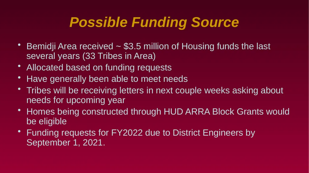 Updates Tribal Healthy Homes Program Presented by: - slide 9 of 19