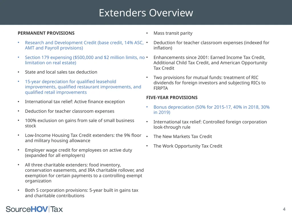 PATH Act of 2015 With a Focus on Depreciation and - slide 4 of 23