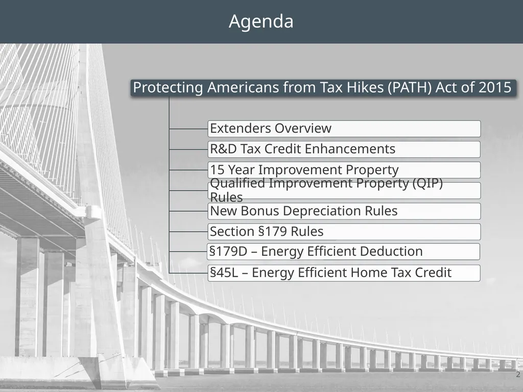 PATH Act of 2015 With a Focus on Depreciation and - slide 2 of 23