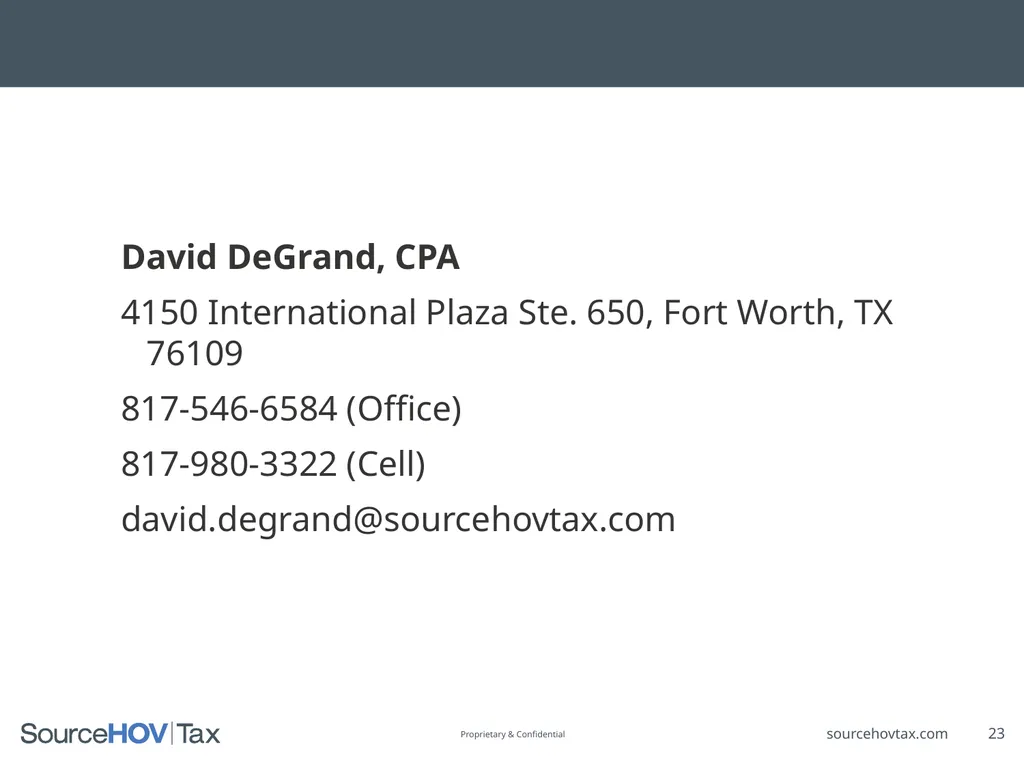 PATH Act of 2015 With a Focus on Depreciation and - slide 23 of 23