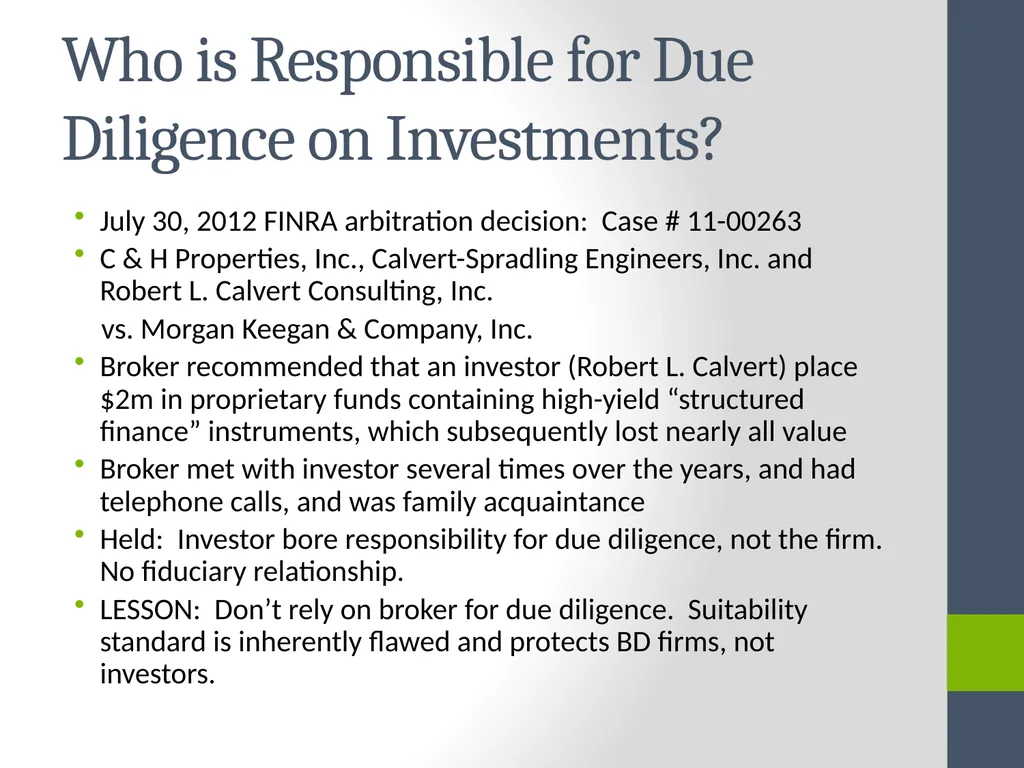 Fiduciary Duties of Brokers, Investment Advisers, - slide 13 of 14