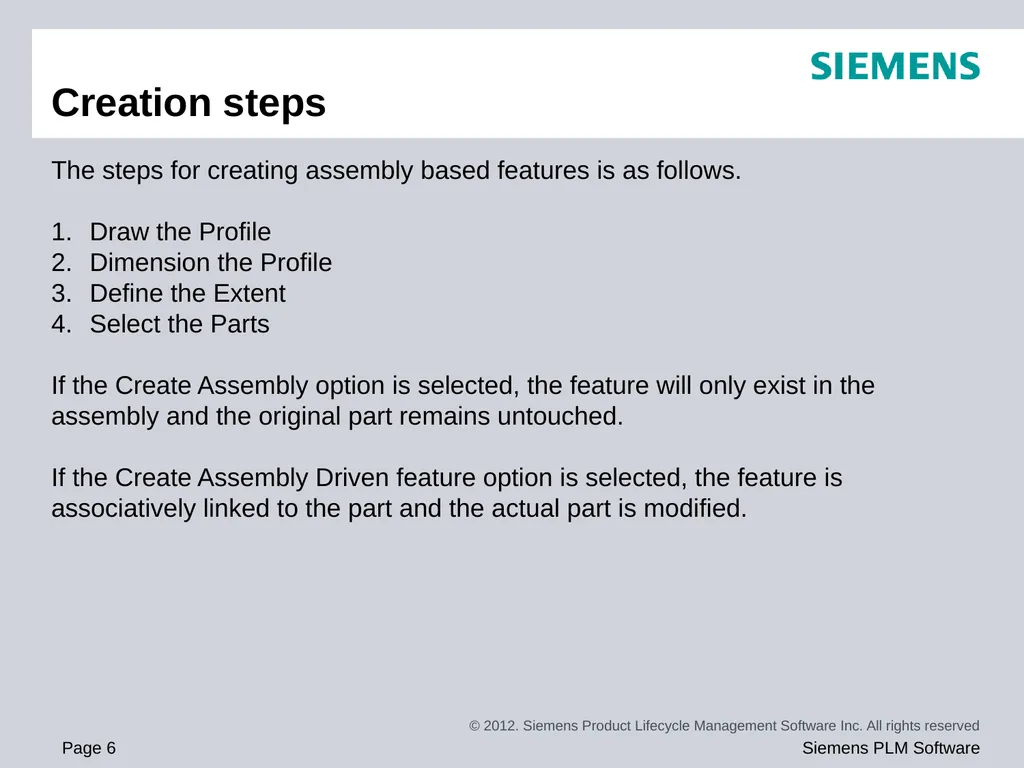 Solid Edge ST5 Training Assembly Features You may - slide 6 of 7
