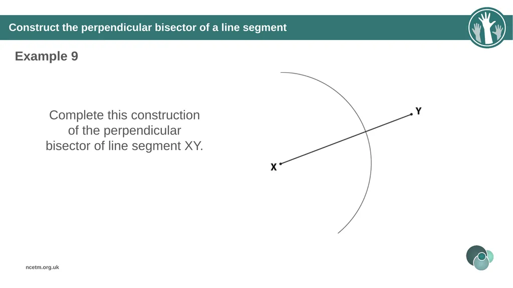 Constructing perpendicular bisectors using - slide 32 of 47