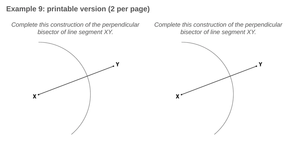 Constructing perpendicular bisectors using - slide 46 of 47
